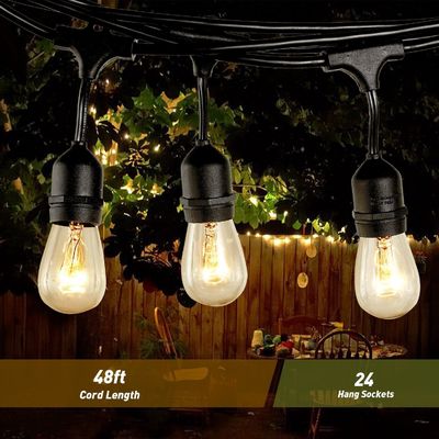Φωτισμός εξωτερικού PVC E26 E27 S14 Edison Bulb Include Πυρόστερο LED G40